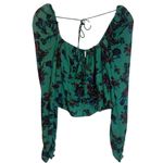 Free People New Hilary Printed Top Green Floral Combo Boho Chic Medium Photo 2