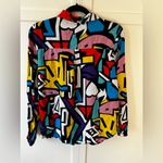 Big Dart Keith Haring Shirt Abstract Wearable Art Funky Print Festival Size 10 Photo 10