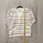 Alfred Dunner Women’s Button Down sweater tank attached white pink blue Size L Size L Photo 5