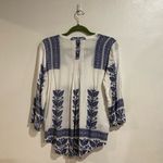 Pale Sky White Amely Split Neck Blouse Sz M Size M Photo 8