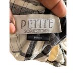 Petite Sophisticate Vintage Black & White Plaid Dress Short Sleeve Midi Cotton Blend Back Tie Sz 14 Photo 3