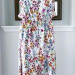J.Jill Summer Garden Maxi Dress Floral, White Multi, Size M New w/Tag $149 Photo 4