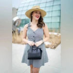 Topshop  Black White Gingham Seersucker Sleeveless Skater Dress Size 8 Rockabilly Photo 2