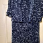 Vintage Appleseeds Blue White polka dot dress jacket women's 12 classic career Photo 1