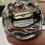 Signed Birds & Blooms 1999 Pewter Silver Tone Brooch Pin Cardinal Bird Photo 3