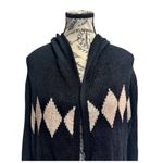 Project Women’s Open Front Cardigan With Hood. Navy, Off Photo 2
