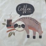 Cute Sloth Coffee Time Tote Bag White Photo 1