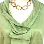 The Limited  Satin Green Blouse Women’s Size S Top Sleeveless Statement Ruffle Photo 2