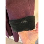 Herman Kay Women's Wool Blend Coat 8P Hooded Button Front Plum Purple Red Photo 7
