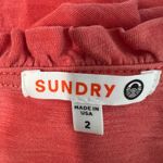 Sundry 100% Pima Cotton Womens Puff Shoulder Chic Ruffle Tomato Girl Top Size 2 Photo 1