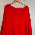 Free People All Mine Oversized V Neck Knit Sweater Red Size XS Boho Fall Photo 8