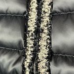 Karl Lagerfeld Black Down Tweed Trim Puffer Vest L Photo 4