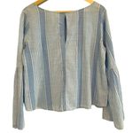 PPLA Eva Woven Top Women L Cotton Boho Bell Sleeve Cropped Beach Coastal Spring Photo 1