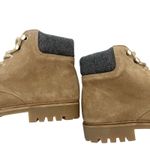 Sézane SezaneCameron lace-up boots Sz 7 brown leather Raphael Chunky Heel Outdoor Chic Photo 7