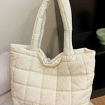 A New Day Cream White Quilted Puff Bag Photo 0
