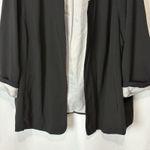 Kensie  Blazer Jacket Womens Plus 3X Black Open Front Career 3/4 Sleeve Stretch Photo 2