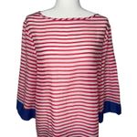 Talbots ‎ M Breton Stripe Sheer Top Oversized Cover Shirt Nautical Preppy Tunic Photo 2