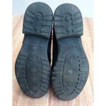 Hush Puppies  Women's Boots Combat Leather Side Zip Buckle Block Heels Black Sz 5 Photo 4