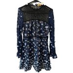 Foxiedox $238  | Felicia | Crochet Lace Dress with Sheer Lace Neck Blue Size 8 Photo 2