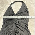 Jill Stuart Jill  Mini Dress Womens 8 Black Halter Ruched A-Line Open Back Jersey Photo 6