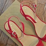 Anthropologie  Gorgeous Red Heels - size 6.5 New in Box Photo 3