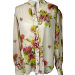 Karina Grimaldi Felicity Print Blouse in White Tuscan Flowers Large New Womens Photo 4