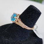 Gold Filled Ring with Simulated Blue Topaz Stone Photo 2