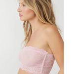Free People INTIMATELY Pink Lace Bandeau Bra Bralette Bikini Panty Set Large New Photo 5