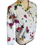 carole little Vintage  Sports Petite Floral Crop Jacket Size M Photo 5