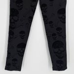 Royal Bones Tripp Skinny Pants Size 7 Black Velvet Skull Crossbones Gothic Punk Photo 5
