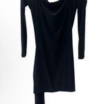 NWT Kaiia slinky bardot tie side drape mini dress black size 8 Photo 4