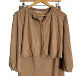 Reformation  Janice Buff Beige 3 Piece Cardigan Sweater Midi Skirt Set Size XL Photo 8