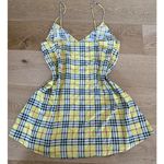Motel Rocks Plaid Checks Slip Dress in Yellow & Black Photo 3
