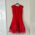 Bronx and Banco Antonia Red Sleeveless Lace Trim Mini Flared Dress Size US 6 Photo 4