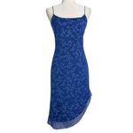Iz Byer Vintage  Blue Mesh Midi Slip Dress‎ S Y2K Fairy Asymmetrical Made In USA Photo 2