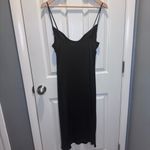 ZARA black satin draped sleeveless midi dress Photo 5