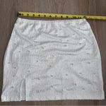 White & Silver Pearl Bridal Mini Skirt Photo 2