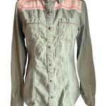 Maurice's Maurice’s dark green Jean denim button up womens small Photo 0