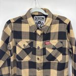 Dixxon Flannel Button Down Shirt Tango Black Tan Limited Edition Women's Medium Photo 1