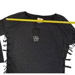 Chaser Women's Black Fringe Sleeve Lace-Up Blouse Size M Photo 6