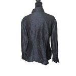 Anita Ford Thai Silk Button Down Top Womens M Pintucked Textured Collared Career Gray Size M Photo 5