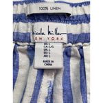 Nicole Miller 100% Linen Lightweight Striped Shorts L Patch Pockets Resort Wear Photo 1