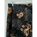 Kathie Lee Dark Floral Maxi Black Brown Vintage Skirt Size 12 Photo 2