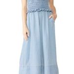 RTR Sz 10 Large Sea New York Dakota Smocked Jumpsuit blue denim Wide leg jean Photo 0
