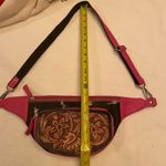 Western Cowhide and Tooled Leather Pink Fanny Pack Photo 6
