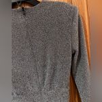 ZARA Plunging V-Neck Knot Front Silver Metallic Glitter Cocktail Dress Sz Small Photo 11