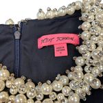 Betsey Johnson  Black Dress with Pearl Jeweled Neck - Size 6 Photo 2