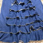 Vintage Denim Skirt Ruffled Bustle Jean 8 Blue Photo 2
