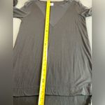 Nesh Tee shirt sheer v neck & upper arm long sleeves Shirt tail round Hem‎ small Black Photo 5