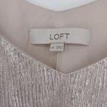 Loft  Double-V Metallic Shimmer Cami Top Women’s Size Medium Pink Champagne NWT! Photo 2
